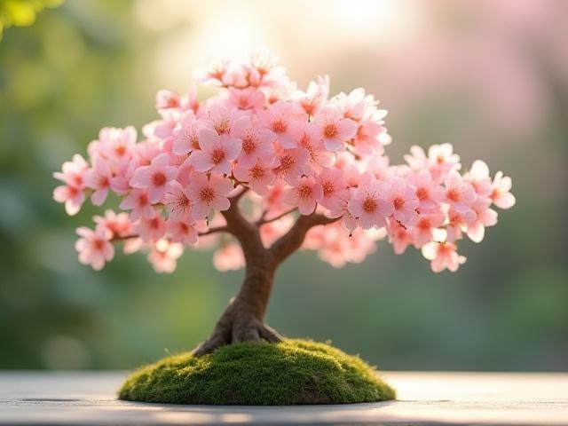 春に花を咲かせる盆栽