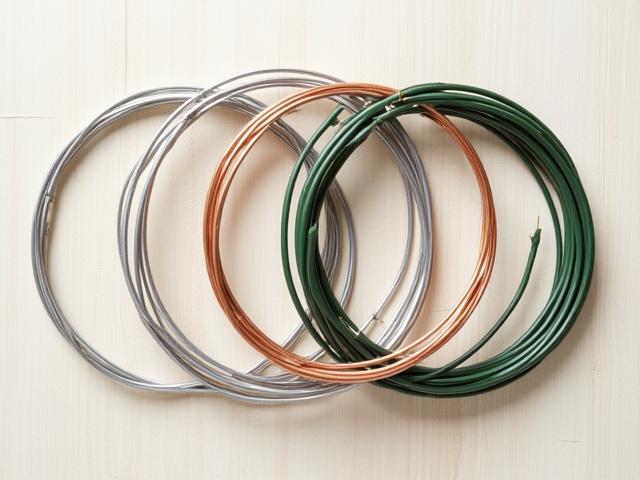 様々なゲージの銅線とアルミ線の盆栽用ワイヤーのコイル