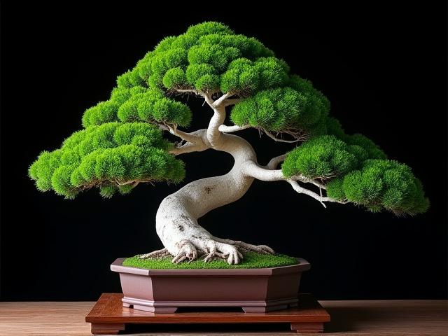 Shimpaku Juniper bonsai in the style of Master Kimura's student, featuring intricate deadwood and dense foliage.